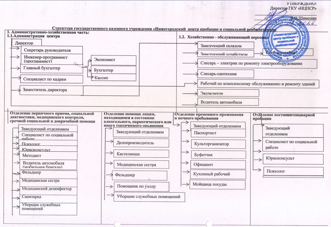Структура ГКУ «Нижегородский центр пробации и социальной реабилитации»