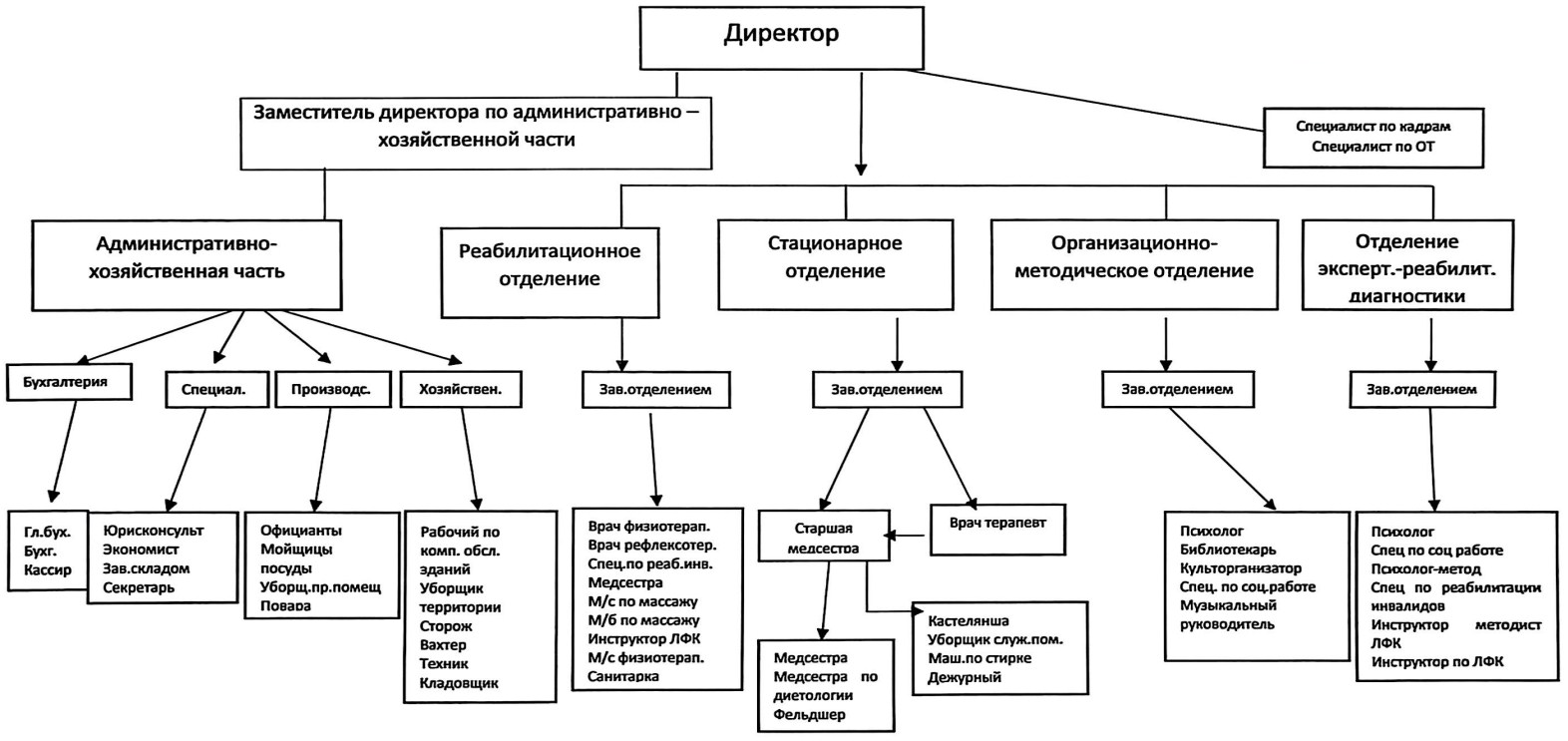 Структура ГБУ «Центр социальной реабилитации инвалидов и ветеранов боевых действий «Витязь»