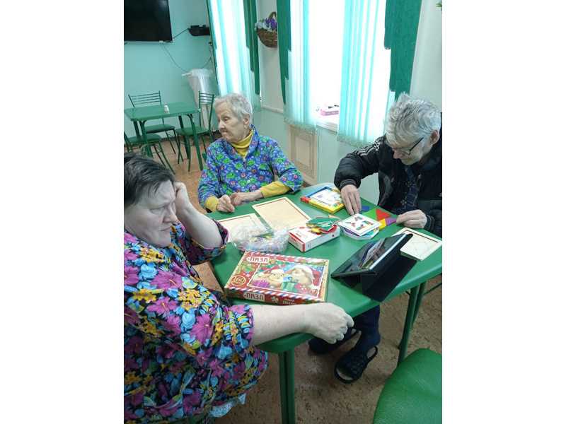 Занятие с ПСУ Богородского дома -интерната по стимуляции когнитивных процессов мозга.