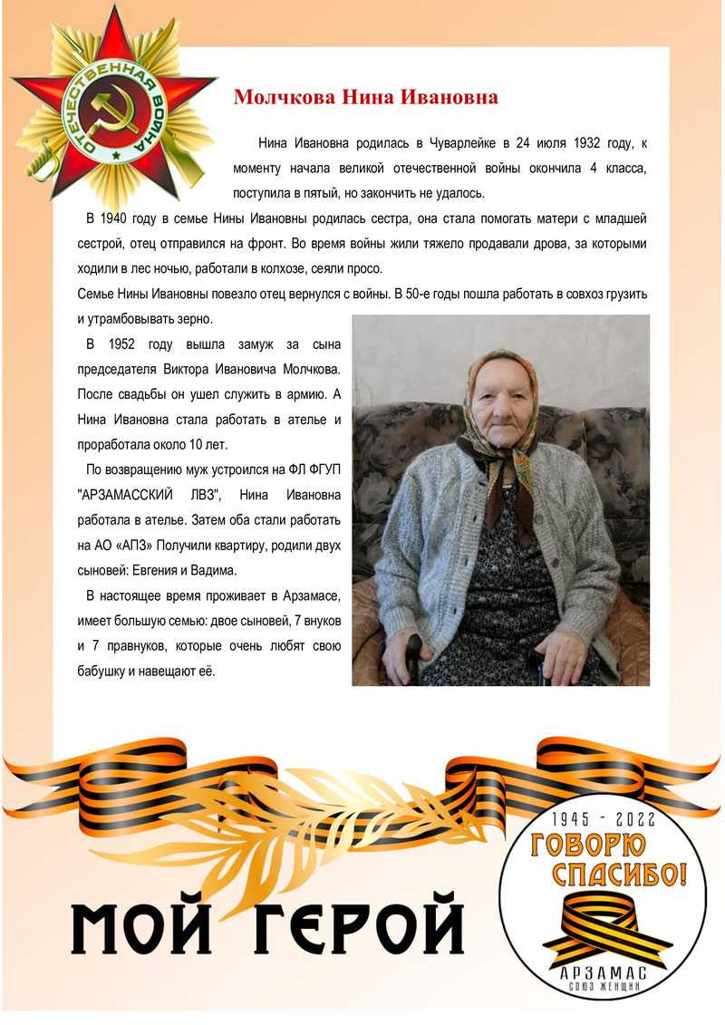 Молчкова Нина Ивановна
